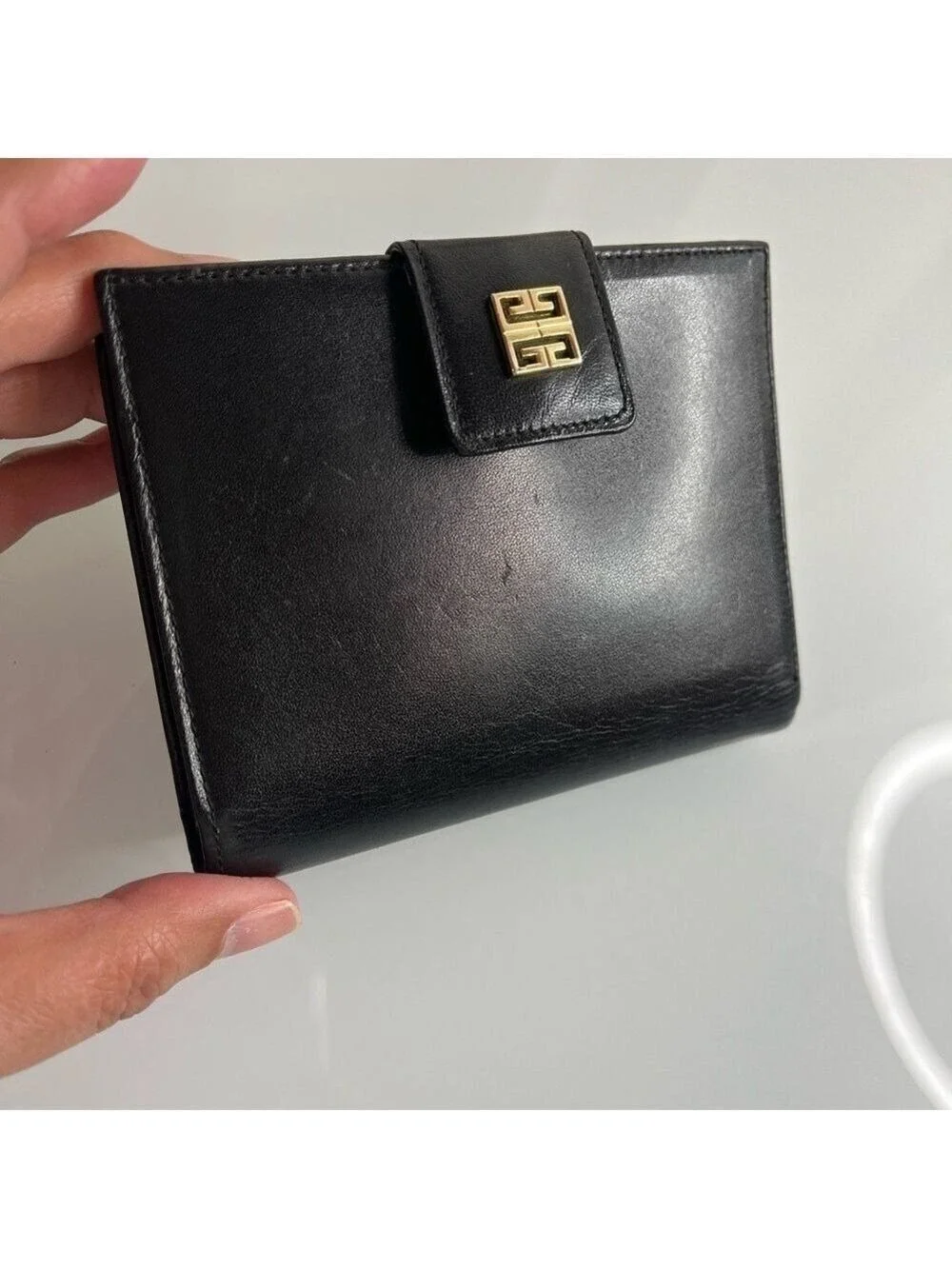 GIVENCHY BLACK LEATHER BIFOLD WALLET